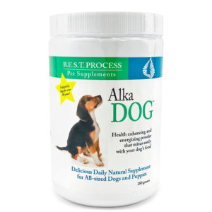 Front of Alka-Dog Bottle