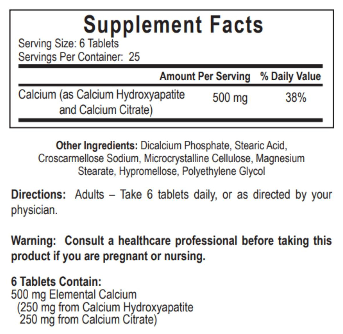 Alka-Cal Supplement Facts