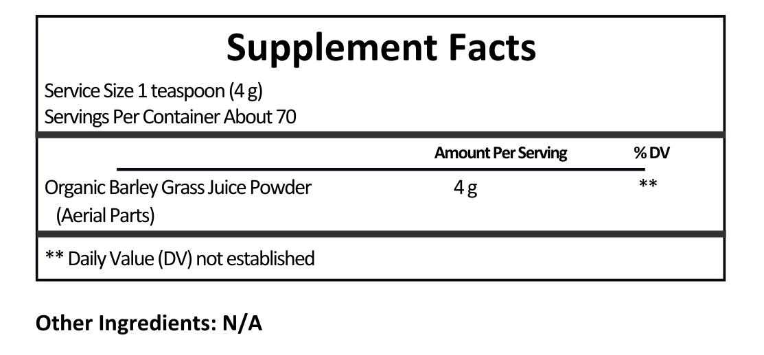 Alka-Green Powder Supplement Facts