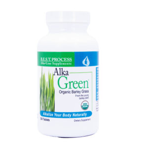 Front of Alka-Green Tabs Bottle