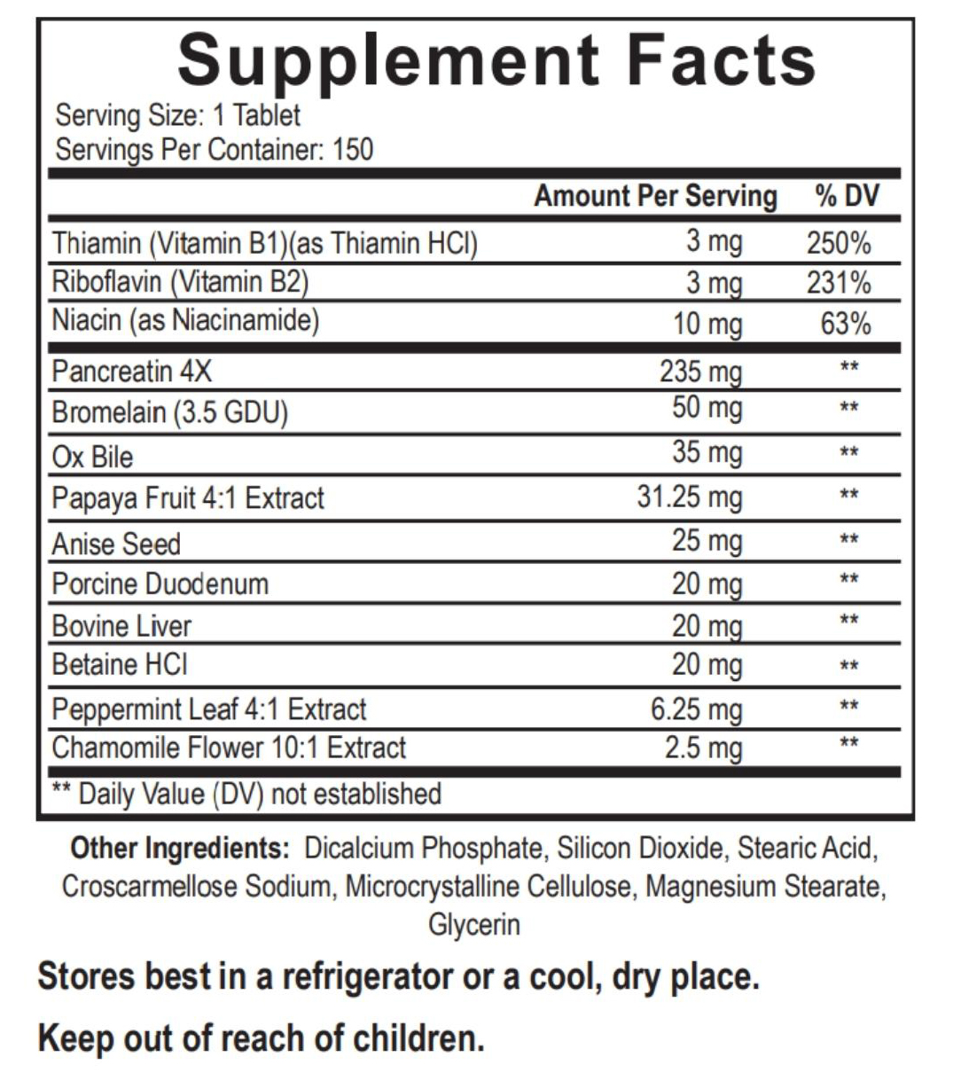 Alka-Pan Supplement Facts